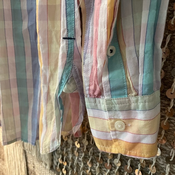 ๐ Long-sleeve J. Crew rainbow ๐ button down cotton size S NWT! - Picture 5 of 7